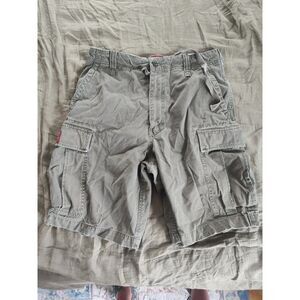 Vintage Abercrombie & Fitch Shorts Adult 32 Gray Green Cargo Logo Mens